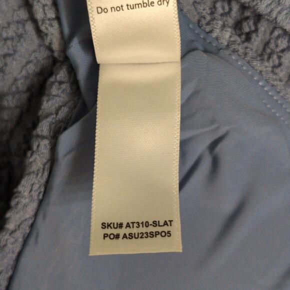 Andie Symi Top Bikini Macrame Slate Blue Adjustable V-neck Ruched S New - Picture 8 of 10